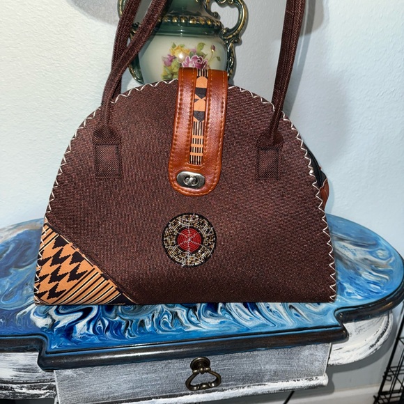 Native brown Patterned Women's Bag - Picture 1 of 3